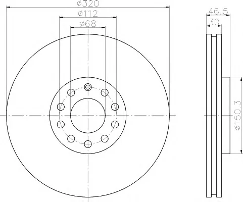 8DD 355 107-621 BEHR/HELLA/PAGID Тормозной диск (фото 1)