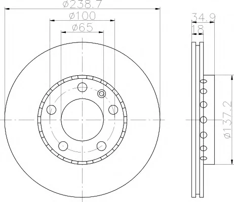 8DD 355 107-641 BEHR/HELLA/PAGID Тормозной диск (фото 1)