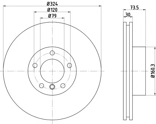 8DD 355 107-701 BEHR/HELLA/PAGID Тормозной диск (фото 1)
