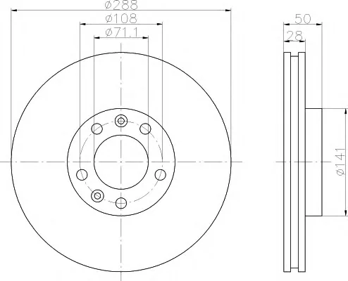8DD 355 107-861 BEHR/HELLA/PAGID Тормозной диск (фото 1)