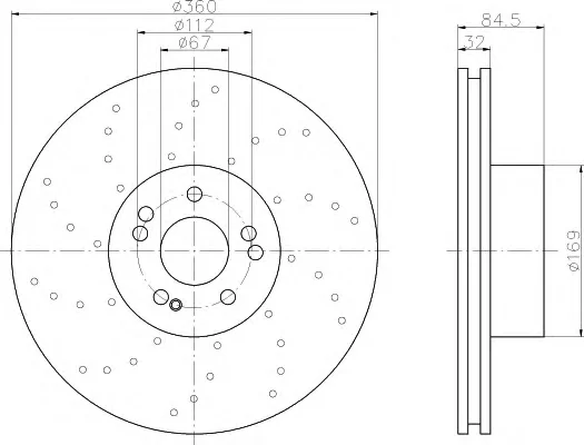 8DD 355 107-951 BEHR/HELLA/PAGID Тормозной диск (фото 1)