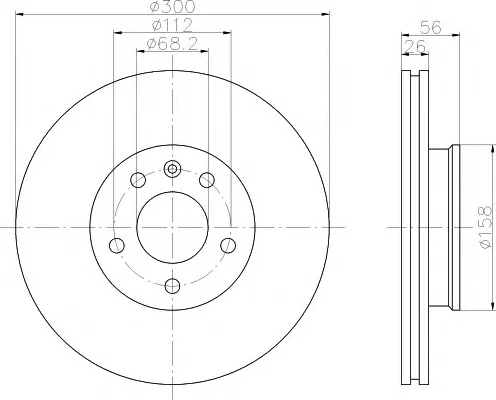 8DD 355 108-071 BEHR/HELLA/PAGID Тормозной диск (фото 1)