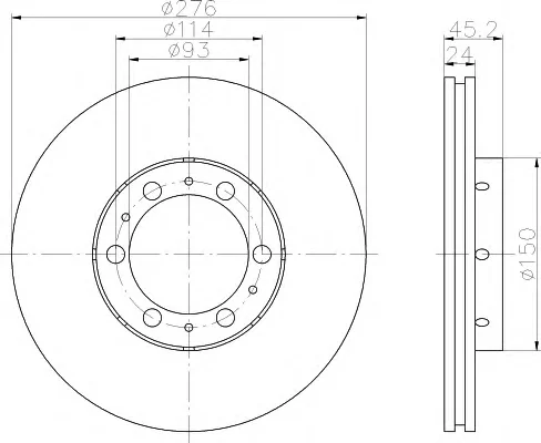 8DD 355 108-521 BEHR/HELLA/PAGID Тормозной диск (фото 1)