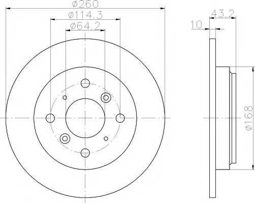 8DD 355 108-691 BEHR/HELLA/PAGID Тормозной диск (фото 1)