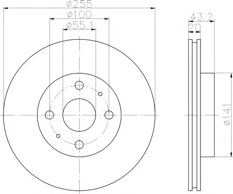 8DD 355 108-871 BEHR/HELLA/PAGID Тормозной диск (фото 1)