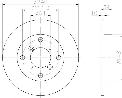 8DD 355 109-071 BEHR/HELLA/PAGID Тормозной диск (фото 1)