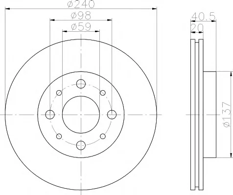 8DD 355 109-111 BEHR/HELLA/PAGID Тормозной диск (фото 1)