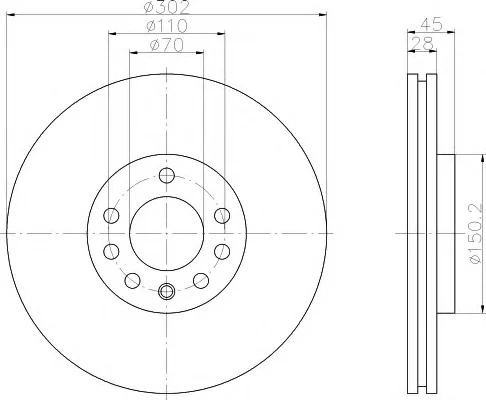 8DD 355 109-171 BEHR/HELLA/PAGID Тормозной диск (фото 1)