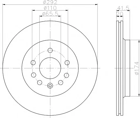 8DD 355 109-181 BEHR/HELLA/PAGID Тормозной диск (фото 1)