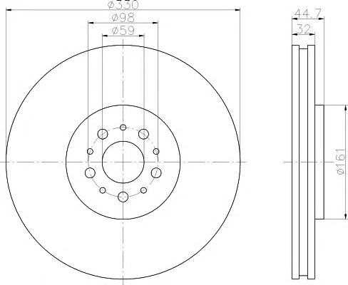 8DD 355 109-381 BEHR/HELLA/PAGID Тормозной диск (фото 1)