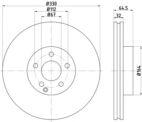 8DD 355 109-421 BEHR/HELLA/PAGID Тормозной диск (фото 1)