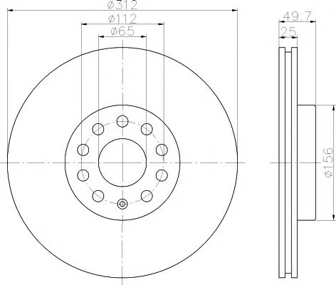 8DD 355 109-511 BEHR/HELLA/PAGID Тормозной диск (фото 1)