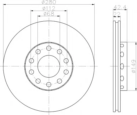 8DD 355 109-861 BEHR/HELLA/PAGID Тормозной диск (фото 1)