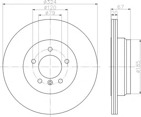 8DD 355 110-011 BEHR/HELLA/PAGID Тормозной диск (фото 1)