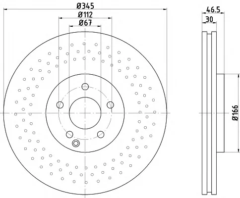 8DD 355 110-121 BEHR/HELLA/PAGID Тормозной диск (фото 1)