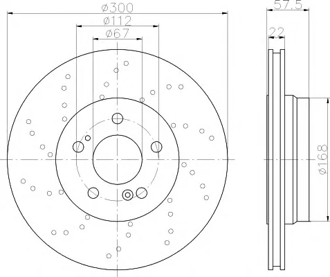 8DD 355 110-151 BEHR/HELLA/PAGID Тормозной диск (фото 1)
