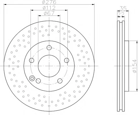 8DD 355 110-201 BEHR/HELLA/PAGID Тормозной диск (фото 1)