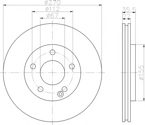 8DD 355 110-221 BEHR/HELLA/PAGID Тормозной диск (фото 1)