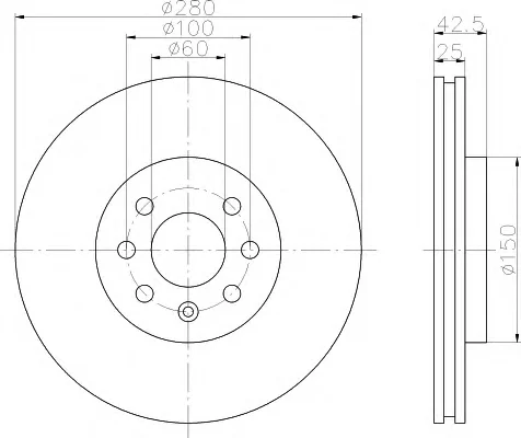 8DD 355 110-241 BEHR/HELLA/PAGID Тормозной диск (фото 1)