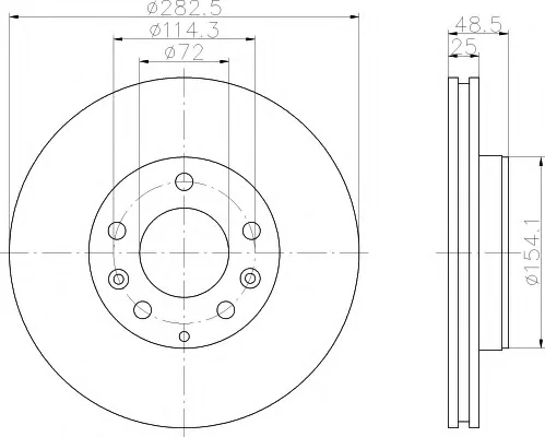 8DD 355 110-351 BEHR/HELLA/PAGID Тормозной диск (фото 1)