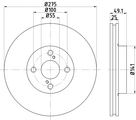 8DD 355 110-441 BEHR/HELLA/PAGID Тормозной диск (фото 1)