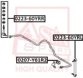 0223-60YRL ASVA Тяга / стойка, стабилизатор (фото 1)