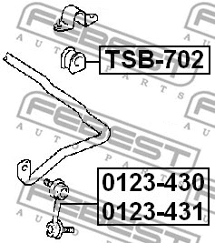 0123-431 FEBEST Тяга / стойка, стабилизатор (фото 2)