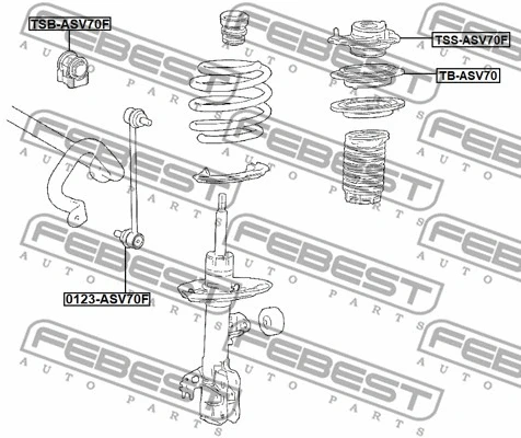 0123-ASV70F FEBEST Тяга / стойка, стабилизатор (фото 2)