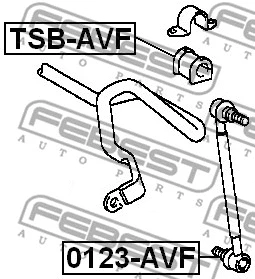 0123-AVF FEBEST Тяга / стойка, стабилизатор (фото 2)