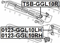 0123-GGL10RH FEBEST Тяга / стойка, стабилизатор (фото 2)