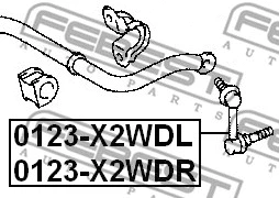 0123-X2WDR FEBEST Тяга / стойка, стабилизатор (фото 2)