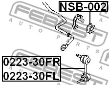 0223-30FR FEBEST Тяга / стойка, стабилизатор (фото 2)