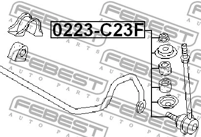 0223-C23F FEBEST Тяга / стойка, стабилизатор (фото 2)