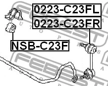 0223-C23FL FEBEST Тяга / стойка, стабилизатор (фото 2)