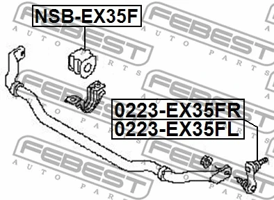 0223-EX35FL FEBEST Тяга / стойка, стабилизатор (фото 2)
