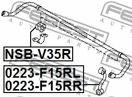 0223-F15RR FEBEST Тяга / стойка, стабилизатор (фото 2)
