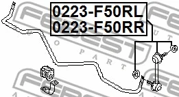 0223-F50RL FEBEST Тяга / стойка, стабилизатор (фото 2)