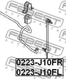 0223-J10FL FEBEST Тяга / стойка, стабилизатор (фото 2)
