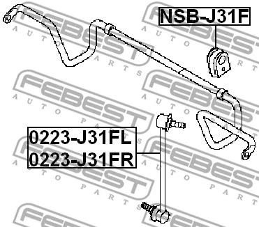 0223-J31FR FEBEST Тяга / стойка, стабилизатор (фото 2)