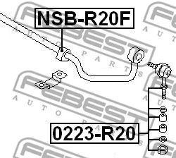 0223-R20 FEBEST Тяга / стойка, стабилизатор (фото 2)