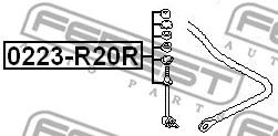 0223-R20R FEBEST Тяга / стойка, стабилизатор (фото 2)