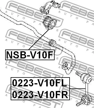 0223-V10FR FEBEST Тяга / стойка, стабилизатор (фото 2)