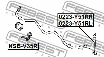 0223-Y51RL FEBEST Тяга / стойка, стабилизатор (фото 2)