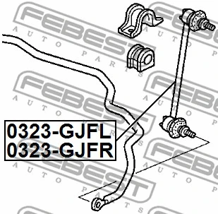 0323-GJFR FEBEST Тяга / стойка, стабилизатор (фото 2)