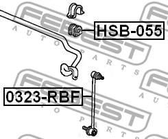 0323-RBF FEBEST Тяга / стойка, стабилизатор (фото 2)