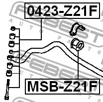 0423-Z21F FEBEST Тяга / стойка, стабилизатор (фото 2)