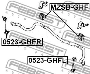 0523-GHFL FEBEST Тяга / стойка, стабилизатор (фото 2)