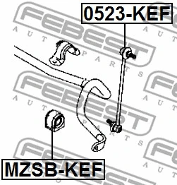 0523-KEF FEBEST Тяга / стойка, стабилизатор (фото 2)