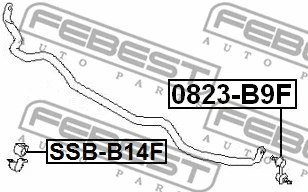 0823-B9F FEBEST Тяга / стойка, стабилизатор (фото 2)