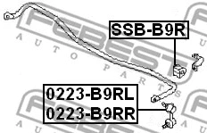 0823-B9RL FEBEST Тяга / стойка, стабилизатор (фото 2)